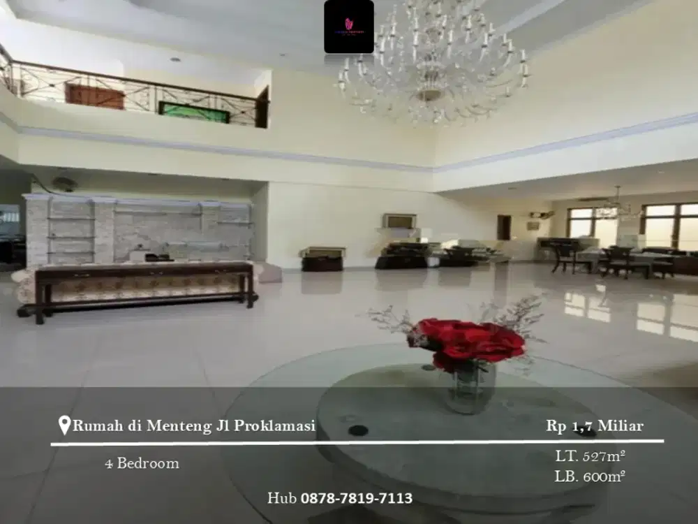 Dijual Rumah Siap Huni di Menteng Jl Proklamasi 2 Lantai