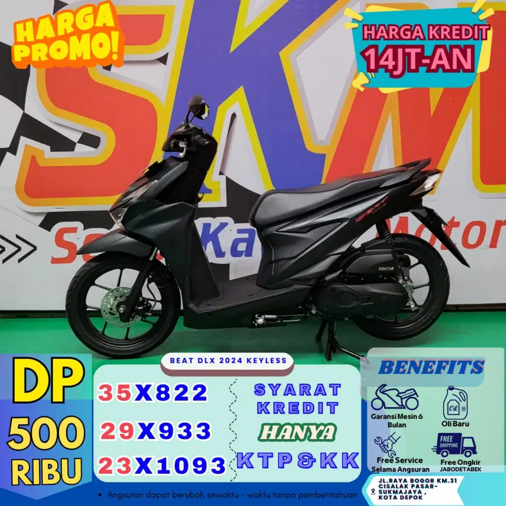 ( beat dlx 2024 dp:400 garansi mesin 6 bulan cash credit