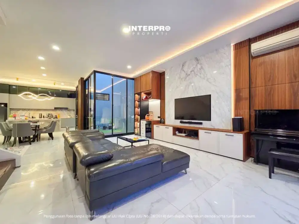 Rumah 3 Lantai Minimalis Modern Dijual Permata Buana Semi Furnished Hadap Utara - 144m2