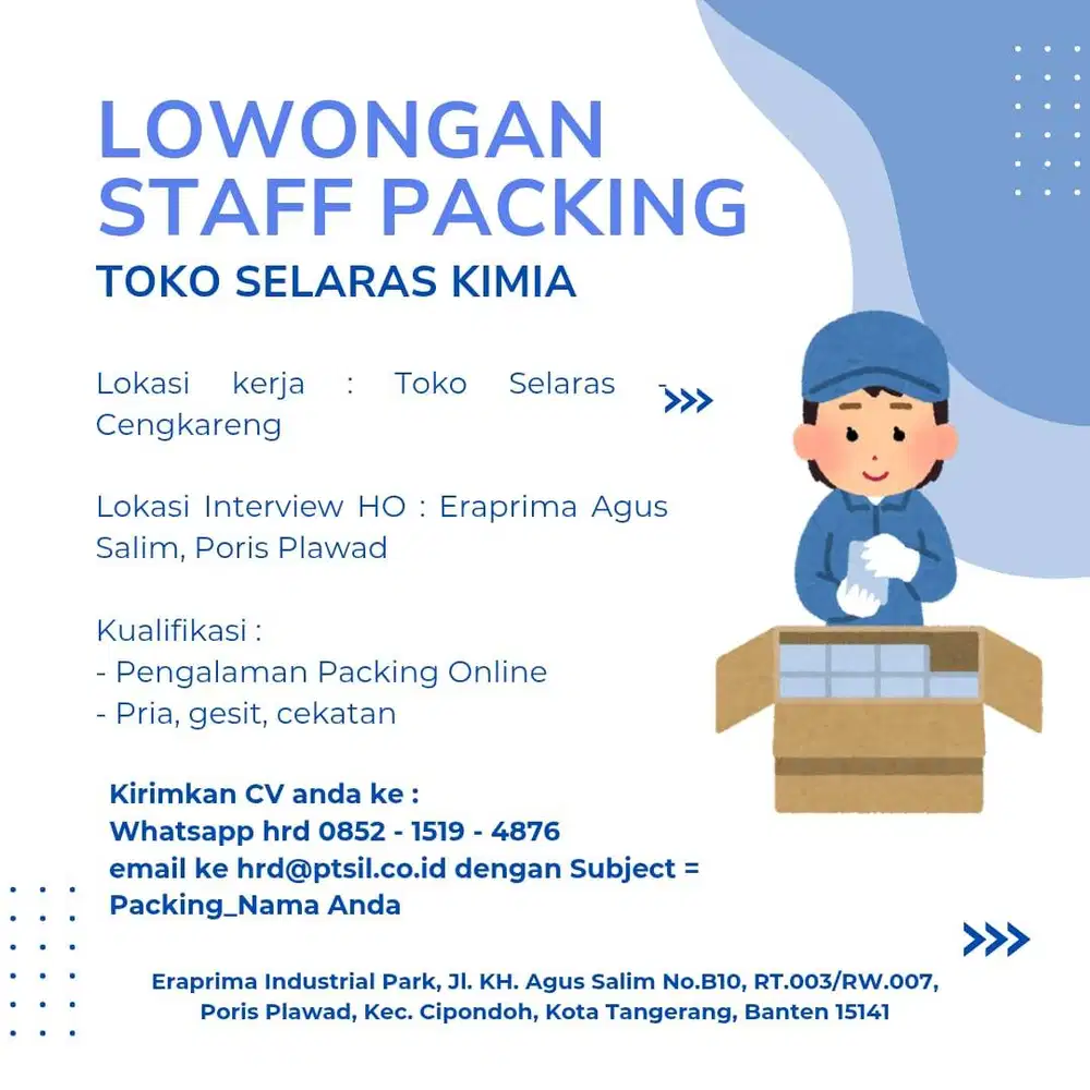 Staff Packing Toko Selaras Kimia