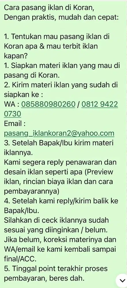 BIRO IKLAN RESMI KORAN KOMPAS, POSKOTA, DLL.. AMANAH !