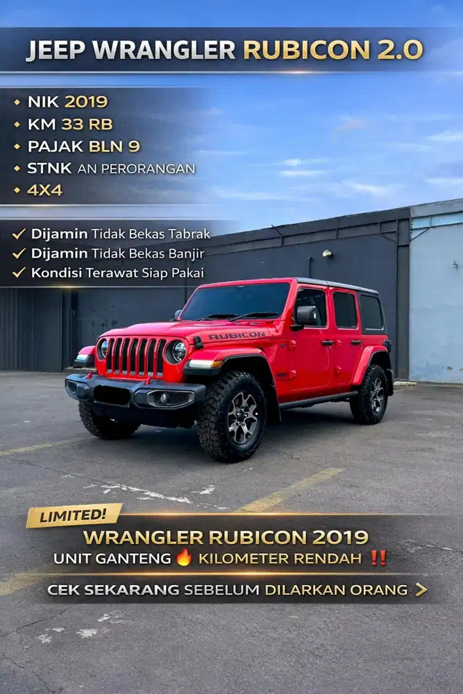 Jeep wrangler Rubicon 2.0 2019  KM ANTIK