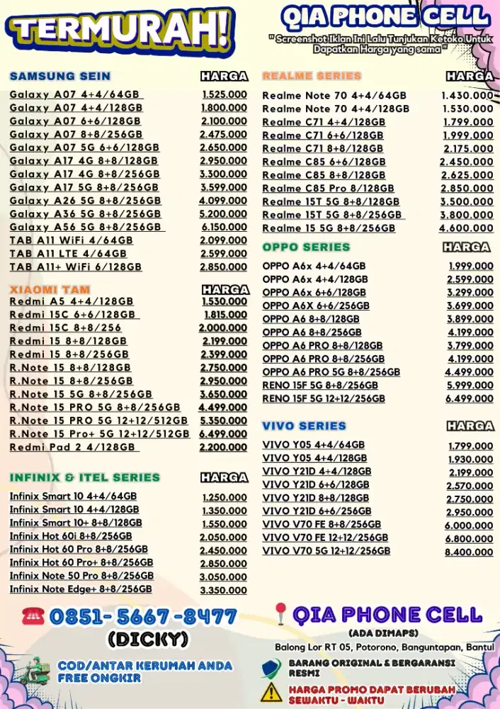 PROMO HP BARU BISA COD | BISA CICILAN