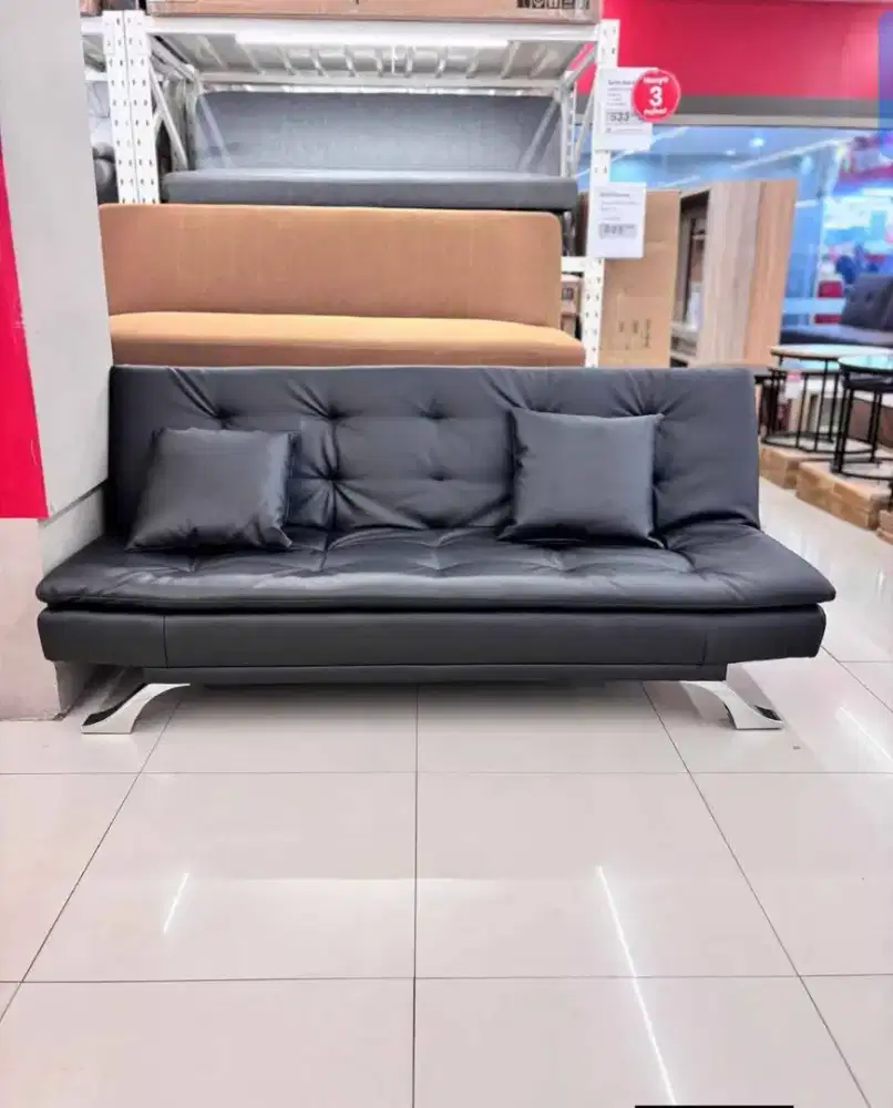 TERLARIS SOFA BED GREESA BLACK MURAH MINIMALIS