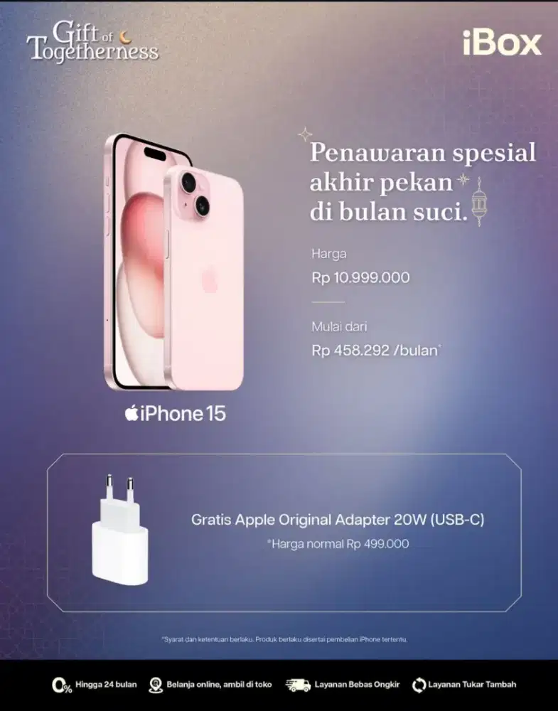 I-Phone 15 128GB ( Free adaptor )