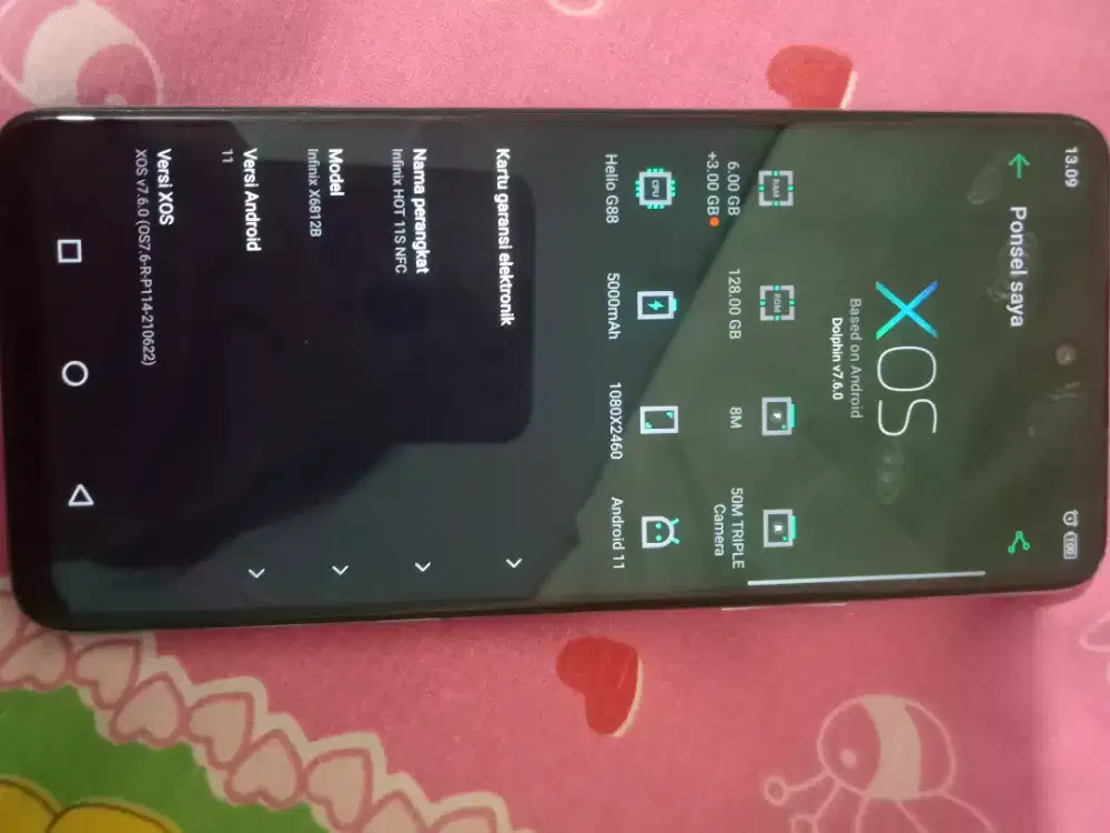 Jual hp Infinix hot 11s Nfc pemakaian pribadi