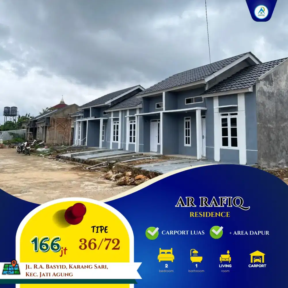 Rumah Murah Siap Huni Pinggir Jalan Untung Suropati Lampung