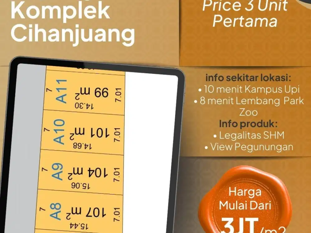 Kapling Premium Cihanjuang Lokasi Stragetis Cocok untuk Villa/Hunian