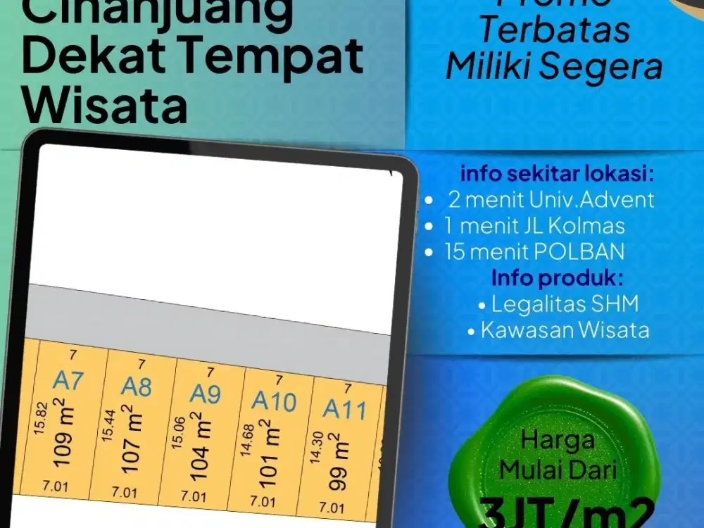 Dijual Kapling Dekat 3 Kampus Ternama di Cihanjuang