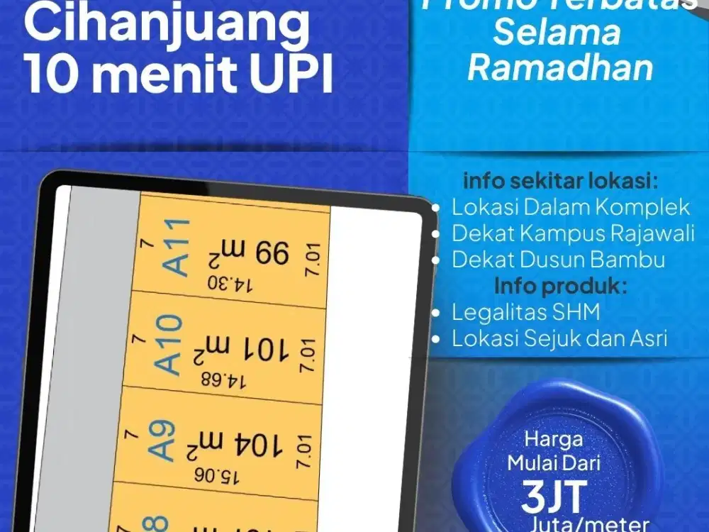 Dijual Kapling Tanah Eksklusif di Cihanjuang