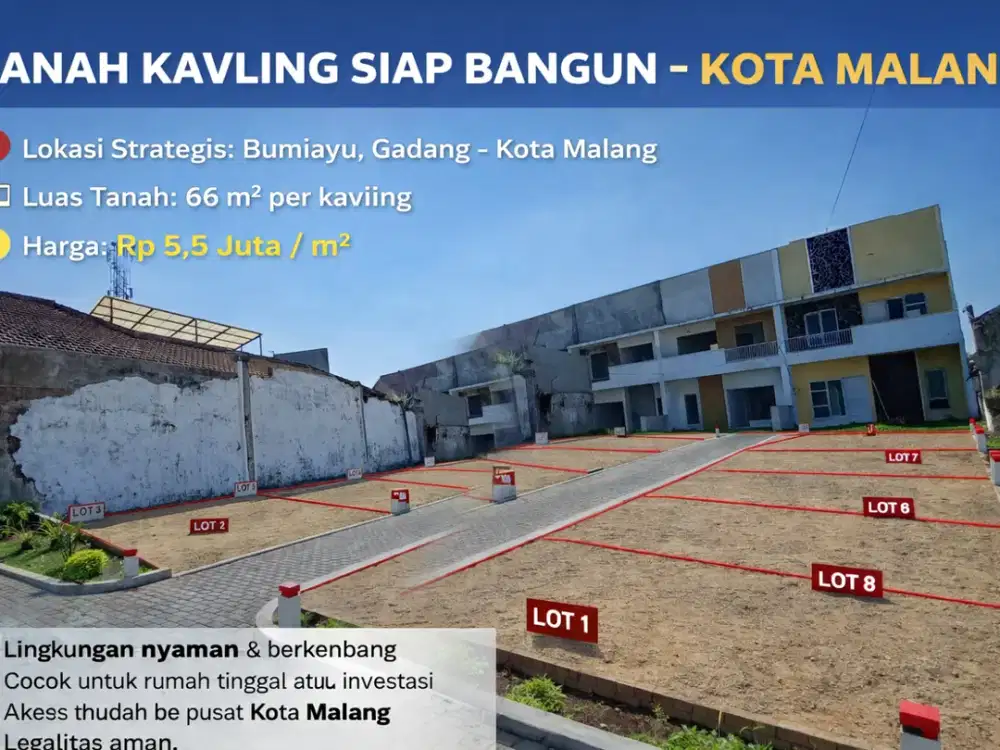 DIJUAL TANAH SIAP BANGUN DI BUMI AYU GADANG – LUAS 66 m²