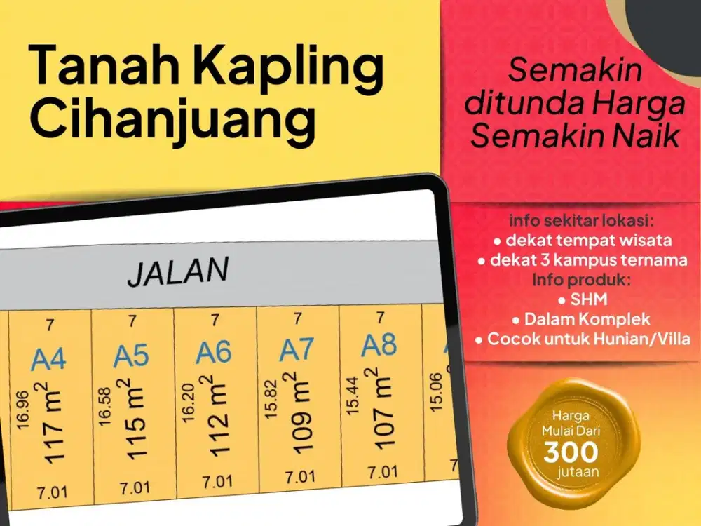 Kapling Tanah Cihanjuang Dekat Kawasan Wisata