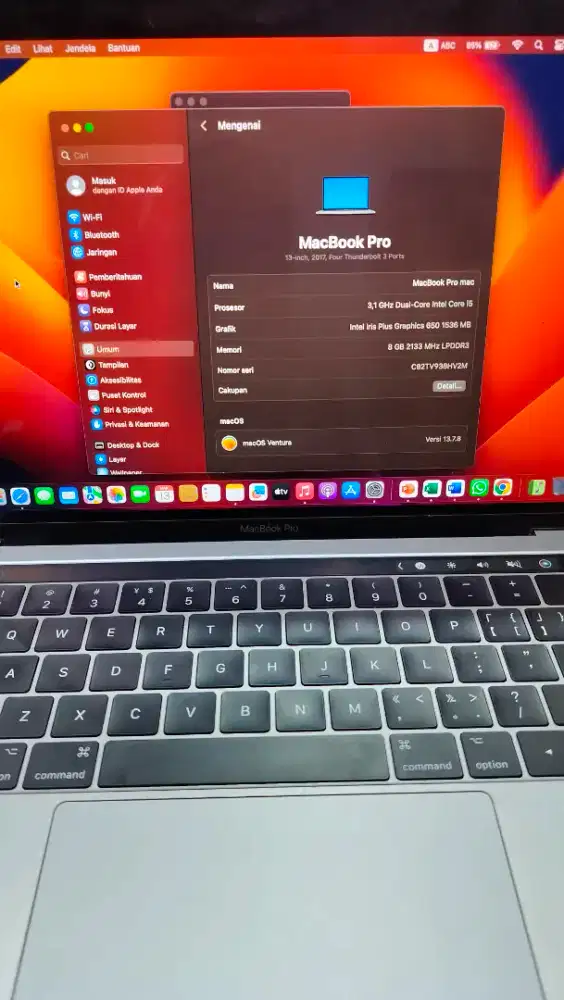 Macbook pro 13inc 2017 touchbar
