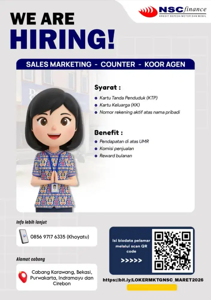 Sales Marketing Pembiayaan - NSC Finance Karawang