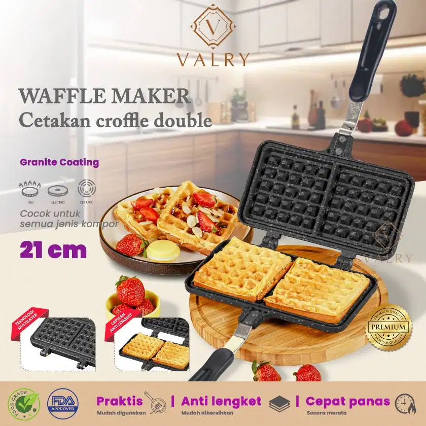 DISKON Belgian Waffle Maker VALRY Cetakan kue croffle