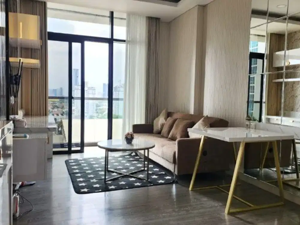Apartment Vertu, Ciputra World Mewah • Siap Huni • Fully Furnished  Living Room • Balcony