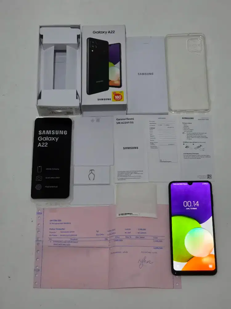 Hape Samsung A22 6/128 Black SEIN Samsung Indonesia Habis Garansi