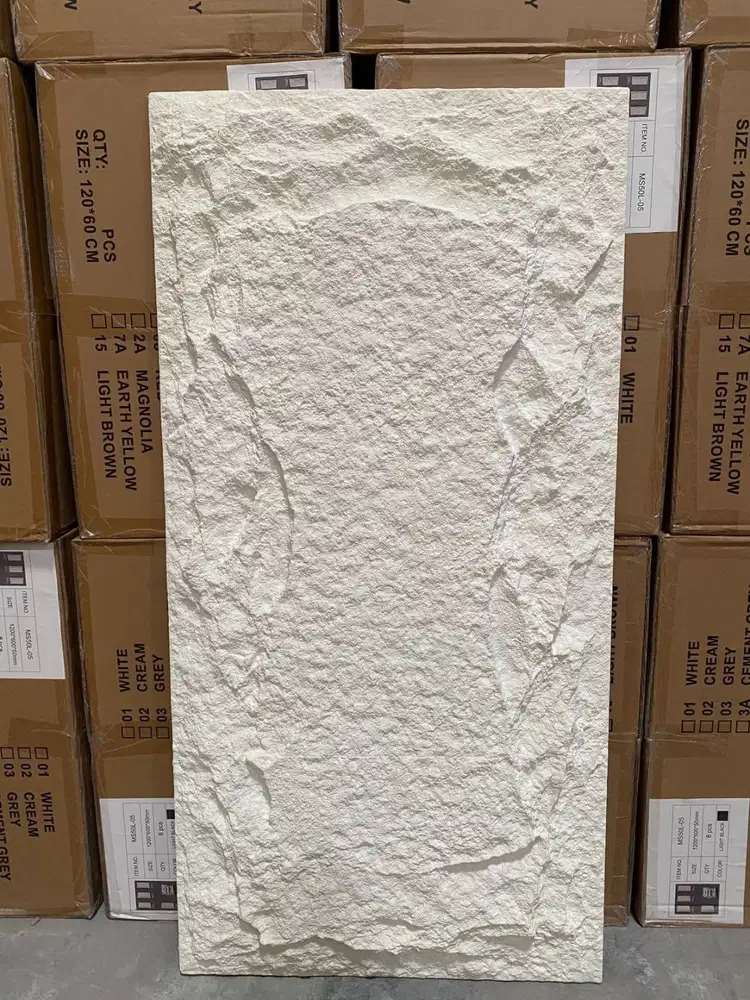 PU Stone Rock Panel Dinding Aesthetic Motif Batu Arjuno Series 122 CM