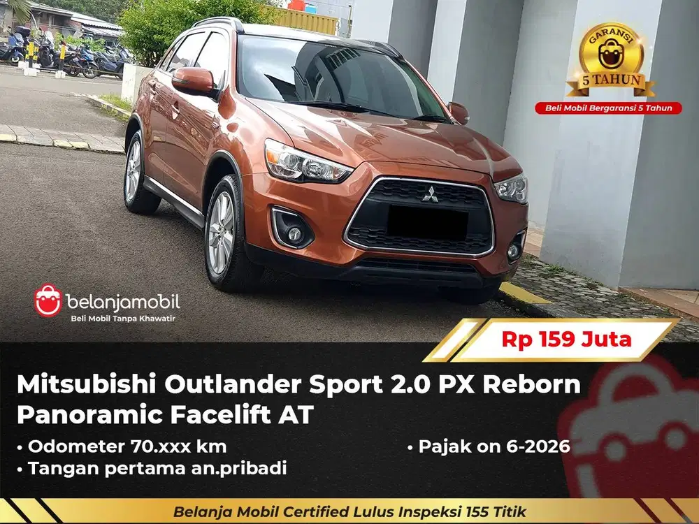 [ GARANSI 5TH ] Mitsubishi Outlander Sport 2.0 PX Facelift 2016/2017