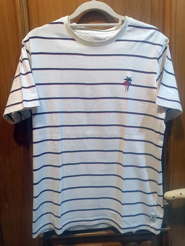 Kaos Stripe Unisex Tira Jeans White 100% Cotton Original Murah!