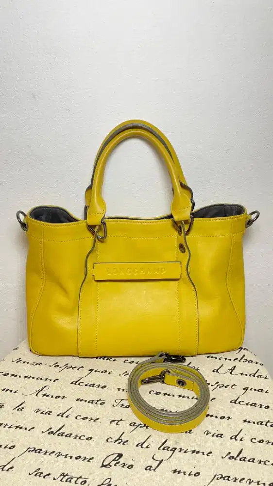 Tas kulit Longchamp 3D size M