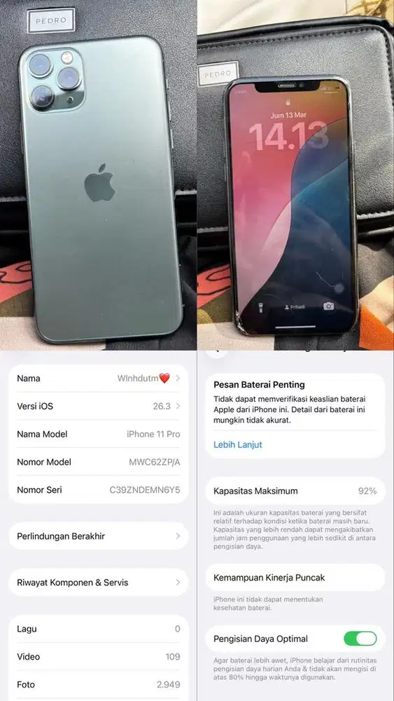 Jual Iphone 11 pro 64gb inter