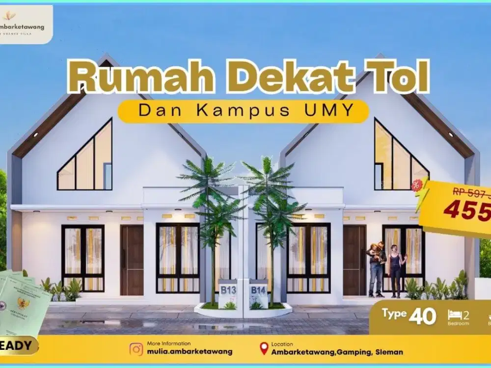 RUMAH VILLA SLEMAN DALAM PERUMAHAN DEKAT RS PKU GAMPING