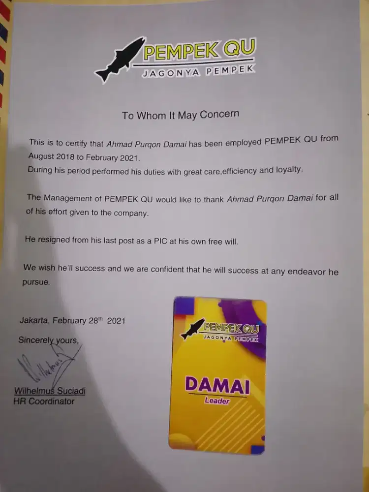 Saya sedang membutuhkan pekerjaan