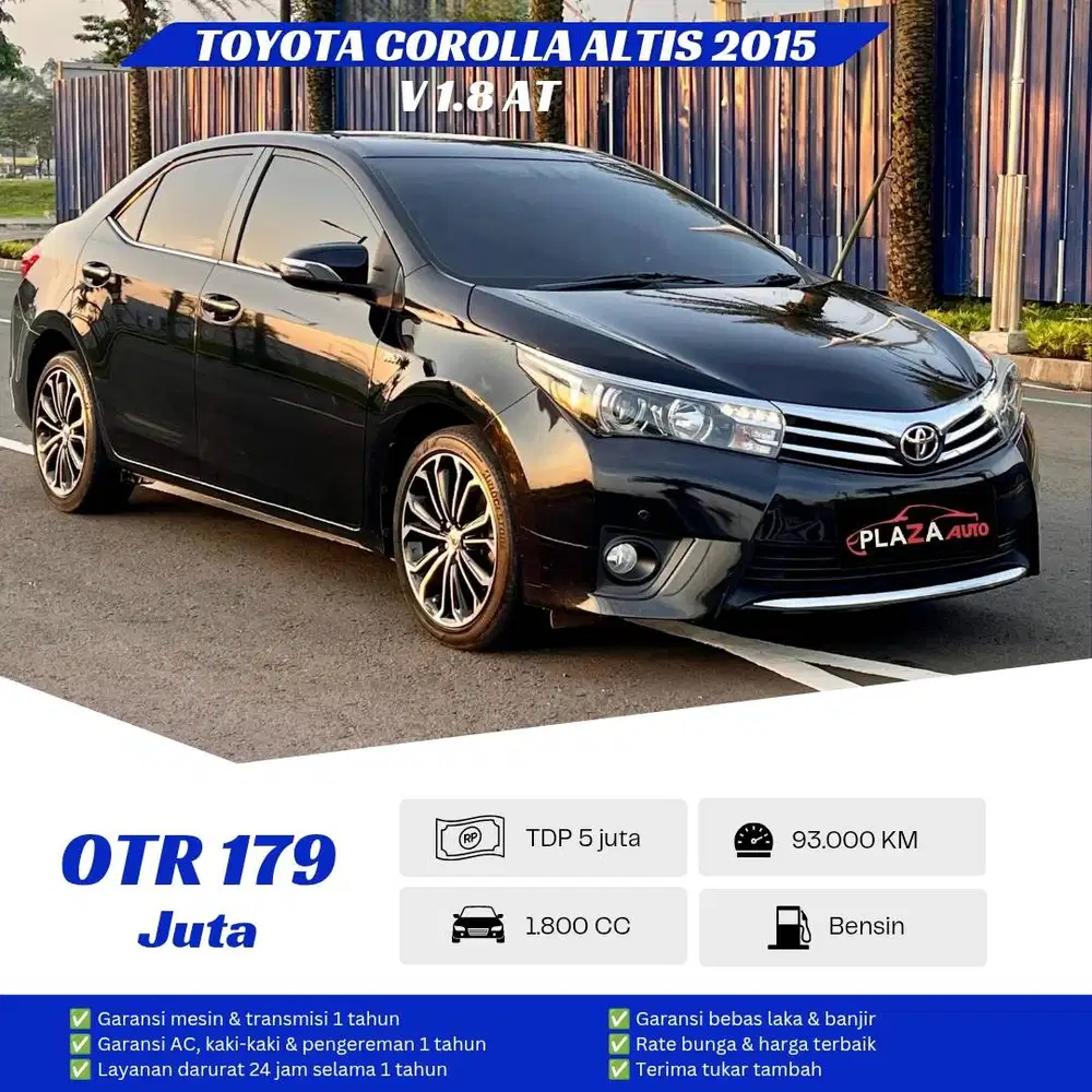Toyota Corolla Altis 2015
V 1.8 Automatic