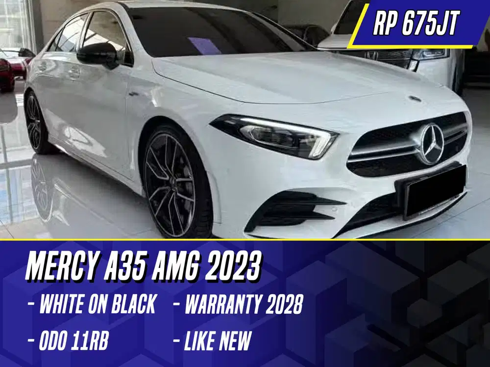 Mercedes Benz A35 AMG 2023 White on Black Putih Mercy A 35