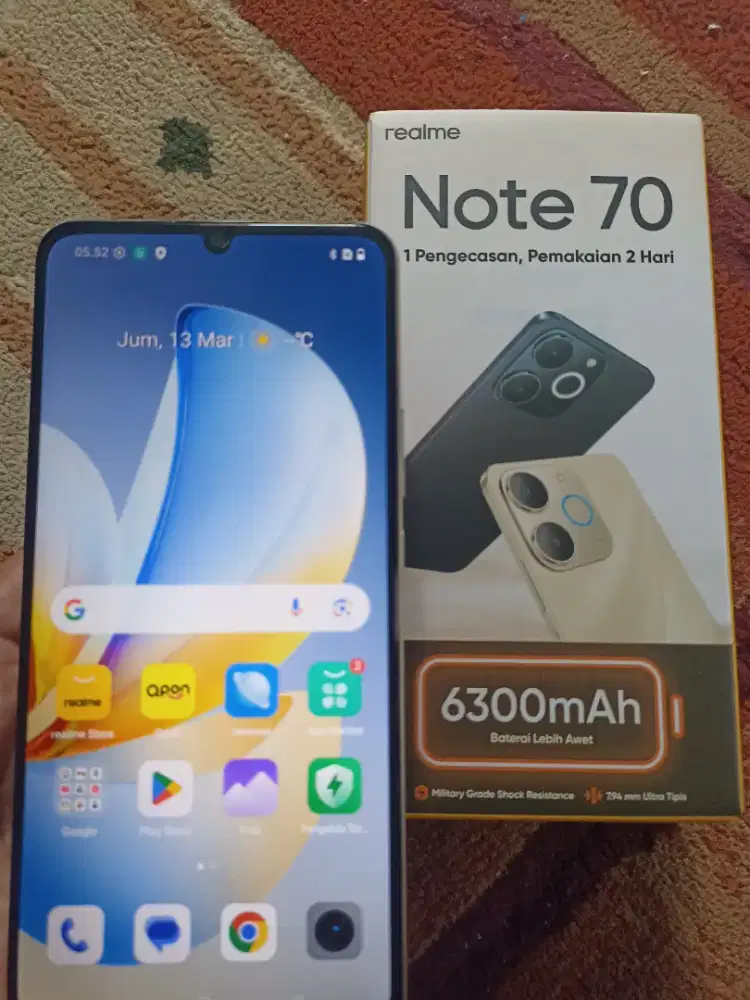 Realme note 70 ram 4/64 fullset (bagus)