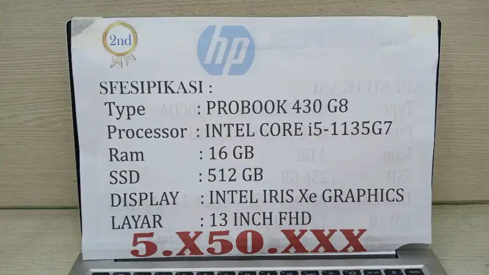 [LEBARAN SALE] HP PROBOOK 430 G8 INTEL CORE i5-1135G7 RAM 16 SSD 512GB