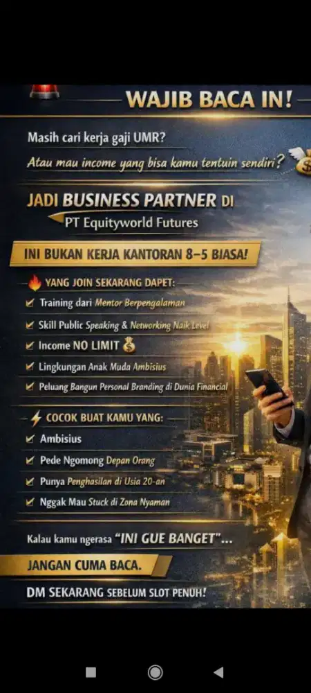 Lowongan Kerja  Staff Office PT Equityworld Futures