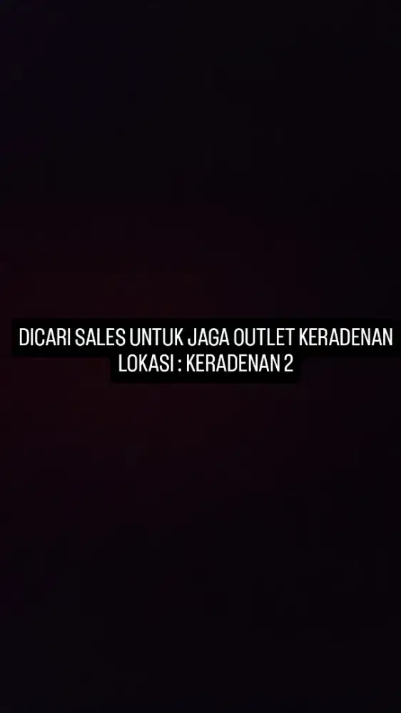 DICARI SALES UNTUK JAGA OUTLET OPPA COIN