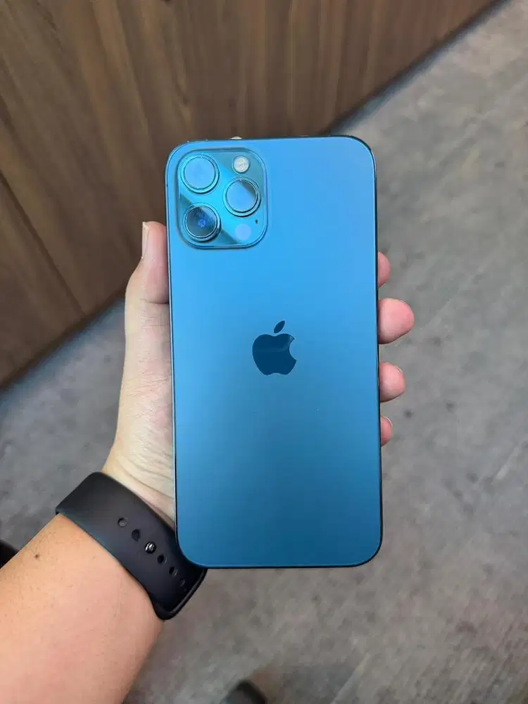 Iphone 12 pro max 256gb pacific blue second resmi ibox