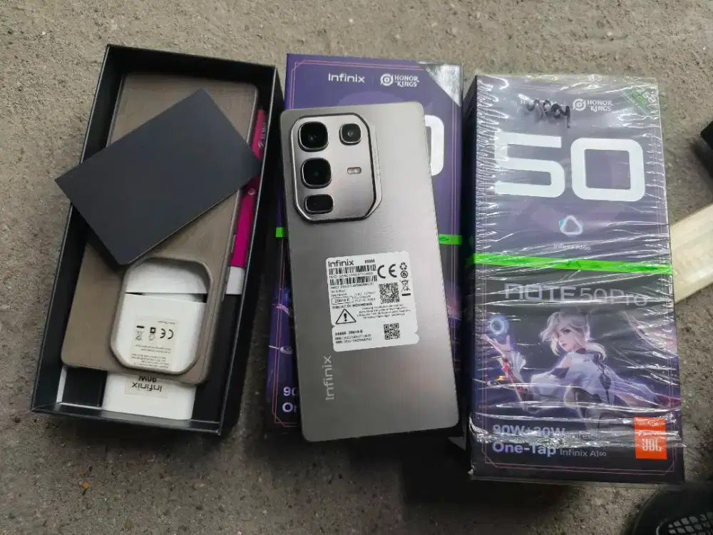 infinix Note 50 pro grey Ram 8/256gb lengkap mulus ori