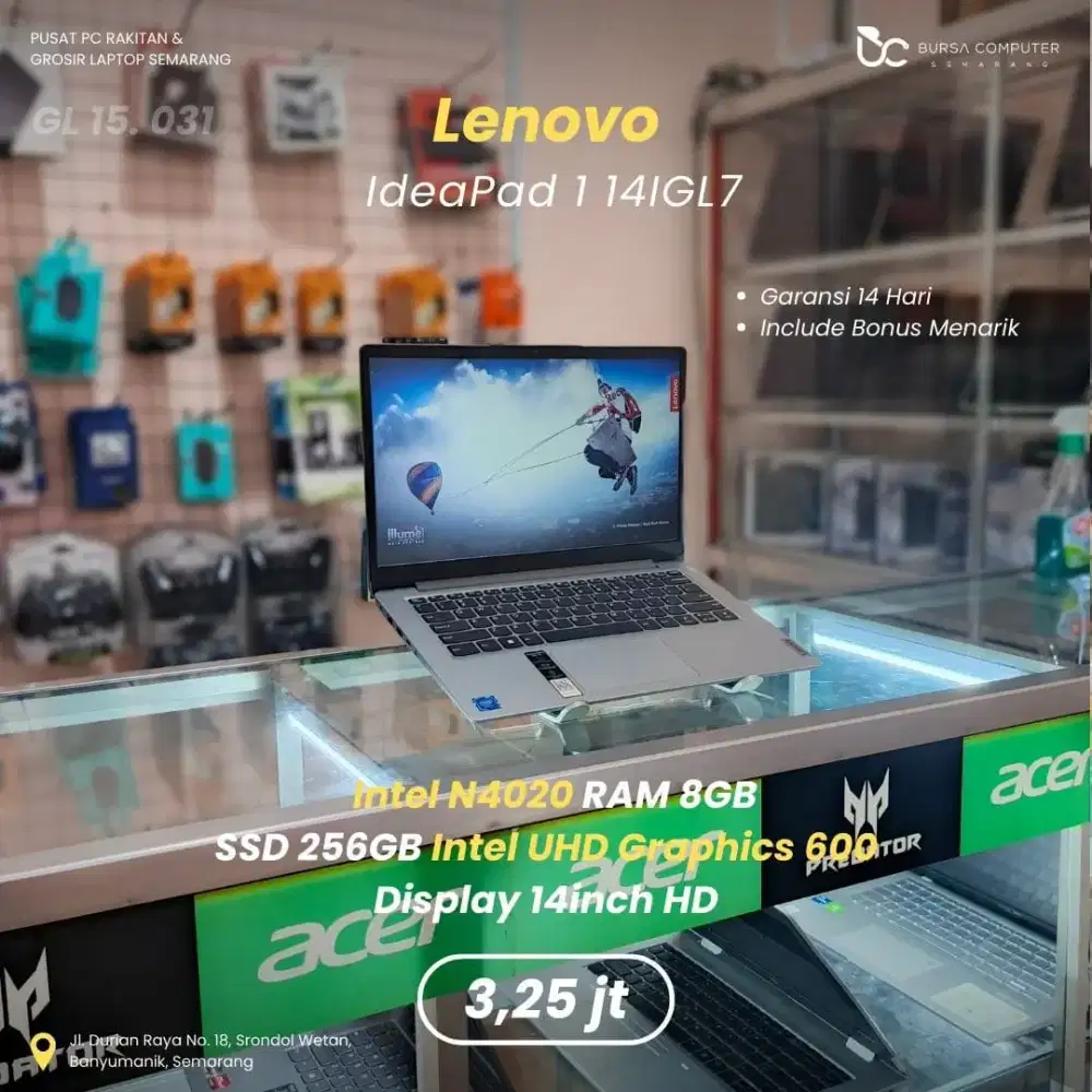 LENOVO Ideapad 1-14 IGL7 | Intel N4020 8GB 256GB