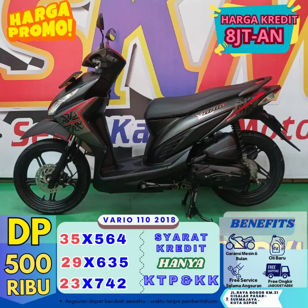Vario 110 tahun 2018 DP 400,kirim data  langsung proses 1 hari