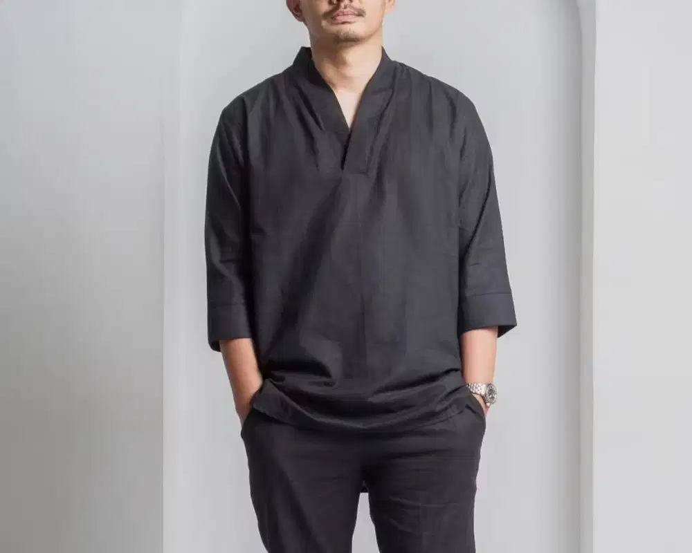 Kemeja Koko Nara Black by Cekap