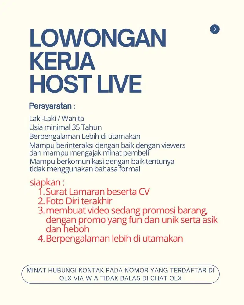 LOWONGAN KERJA LIVE