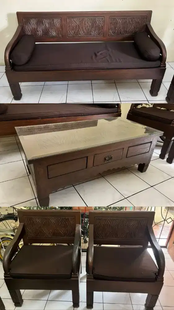 Kursi Jati Antik Ukir – Kayu Tua Kuat dan Kokoh