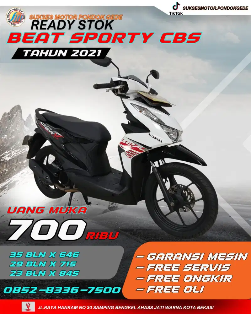 HONDA BEAT SPORTY CBS TAHUN 2021 DP MURAH PROSES CEPAT