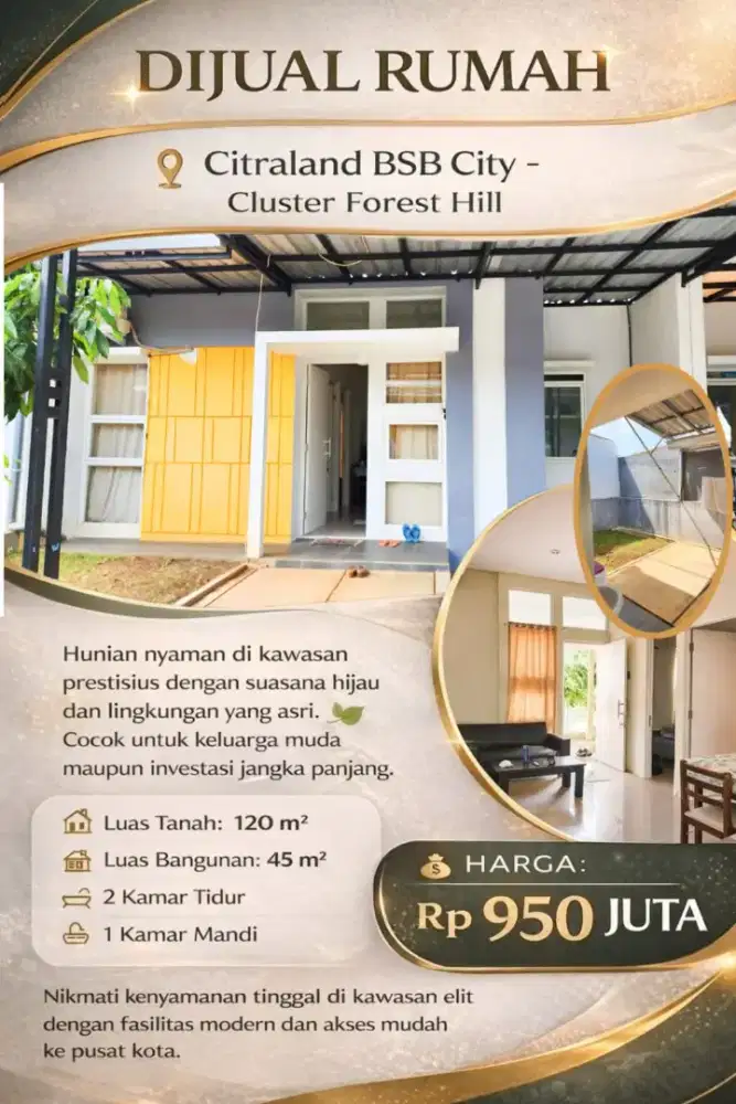 RUMAH DIJUAL KAWASAN BSB FORESH HILL CITRALAND BSB SEMARANG