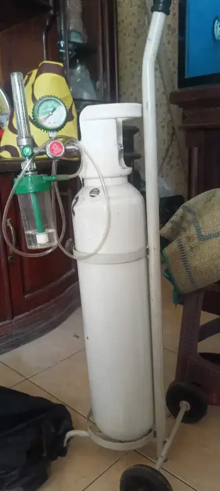 Tabung oksigen fullset regulator dan trolly