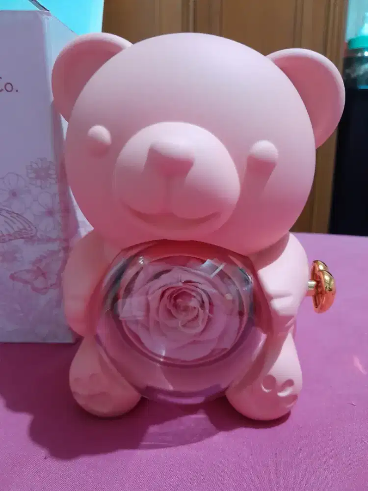 Kotak cincin bear pink