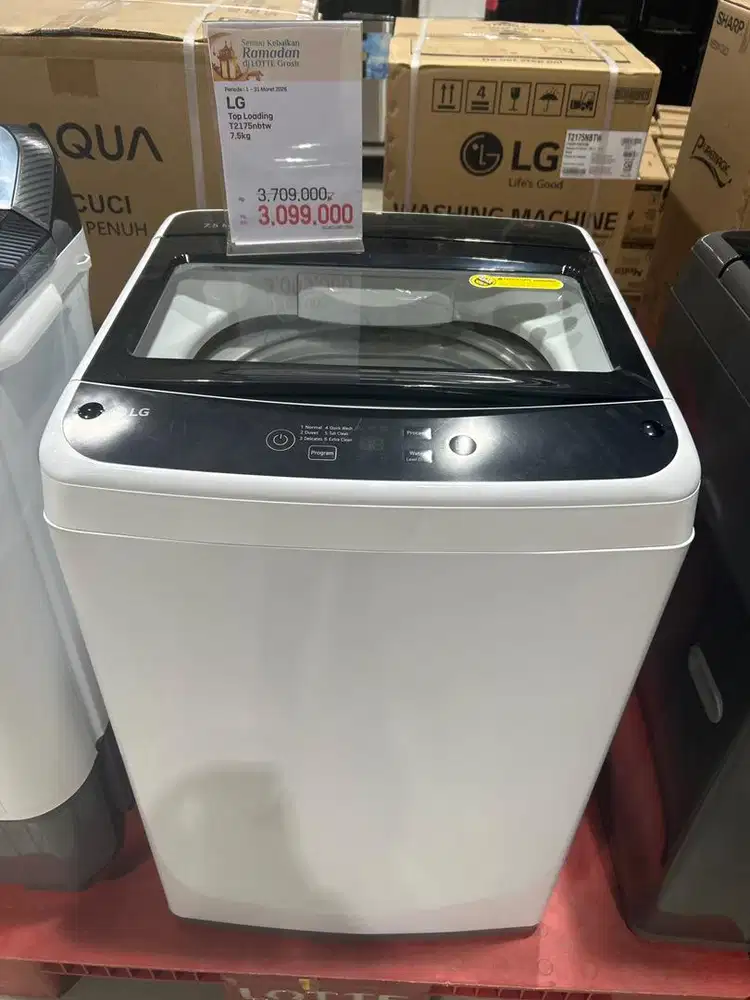 Hanya kredit DI LOTTECAPITAL dp 0Rp TOPLOAD LG 7,5kg T2175nbtw