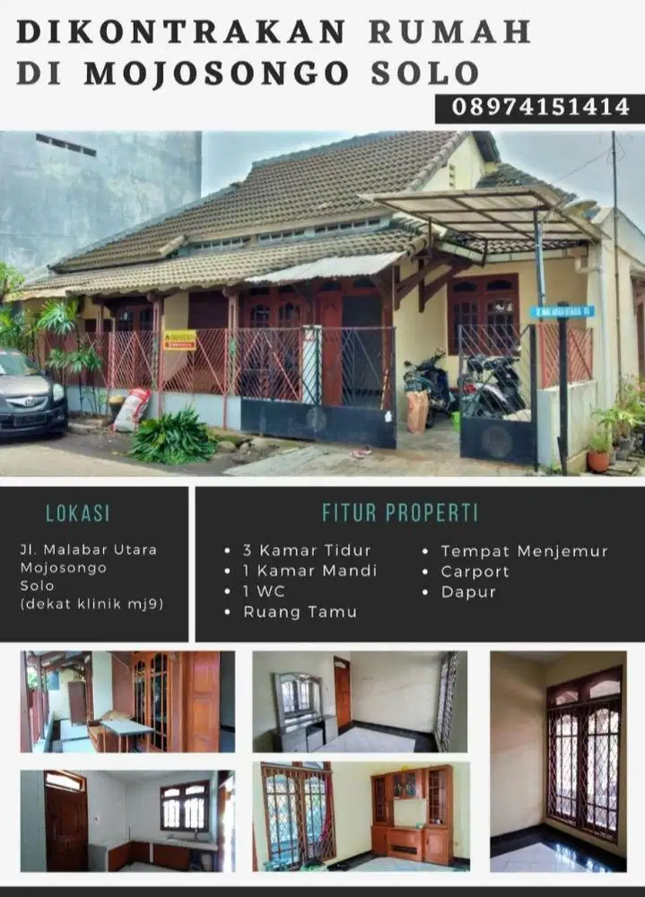 Disewakan rumah di mojosongo solo