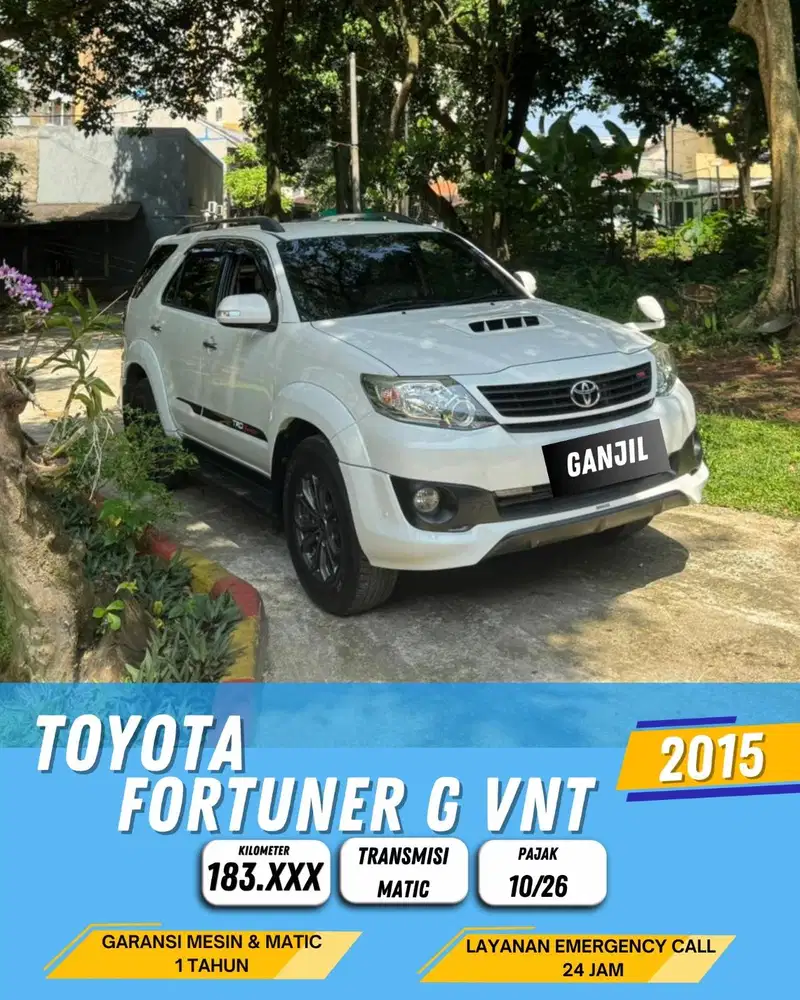 TOYOTA FORTUNER VNT TRD 2015 AT MATIC GANJIL
