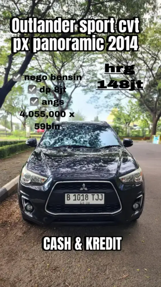 Dp 7jt !!! Outlander sport cvt px 2014 sunroof panoramic wrn hitam