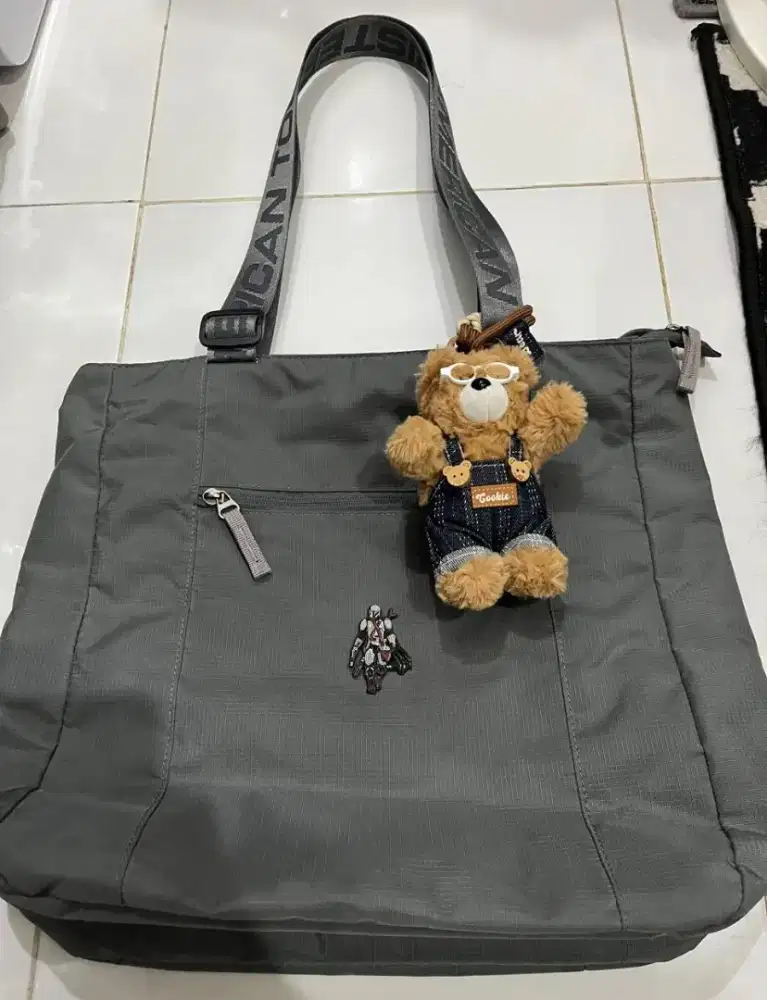 Tas Slempang American Tourister Jordy Tote Bag Dark Grey  Original